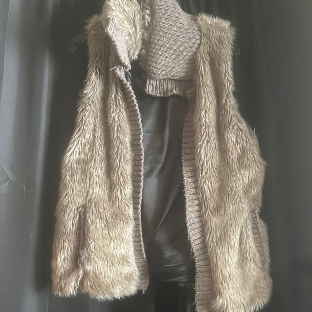 Tan fur vest